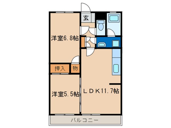 上馬寄スカイハイツの物件間取画像